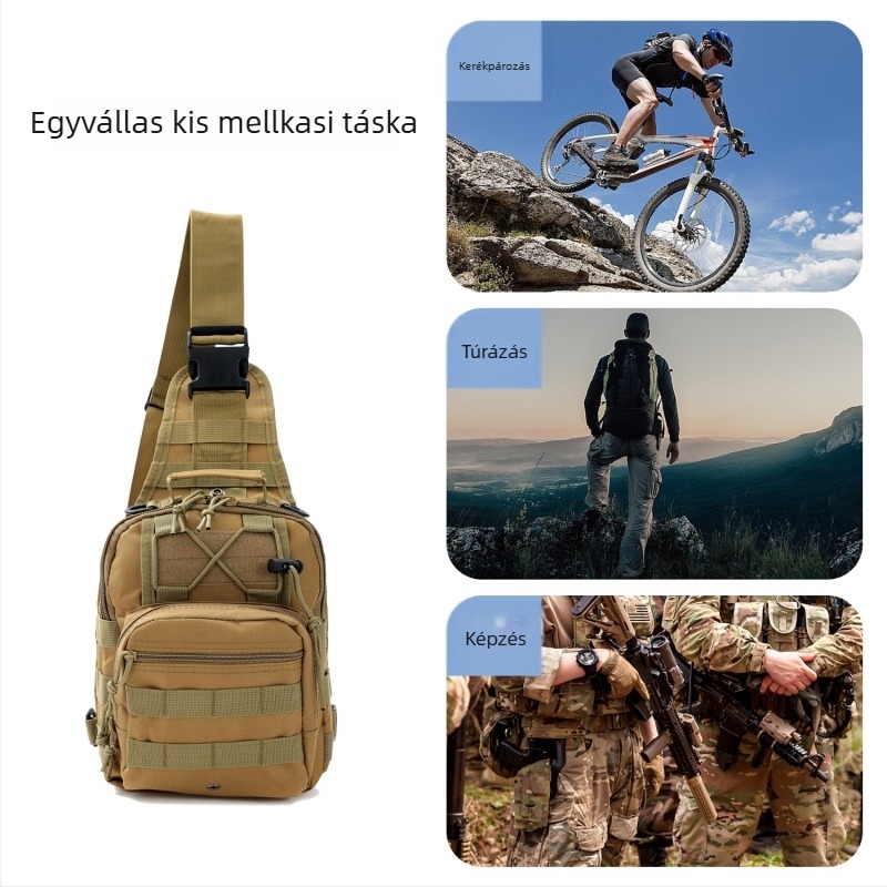 Tiger kültéri taktikai mellkas táska, kompakt többfunkciós táska kerékpározáshoz és horgászathoz