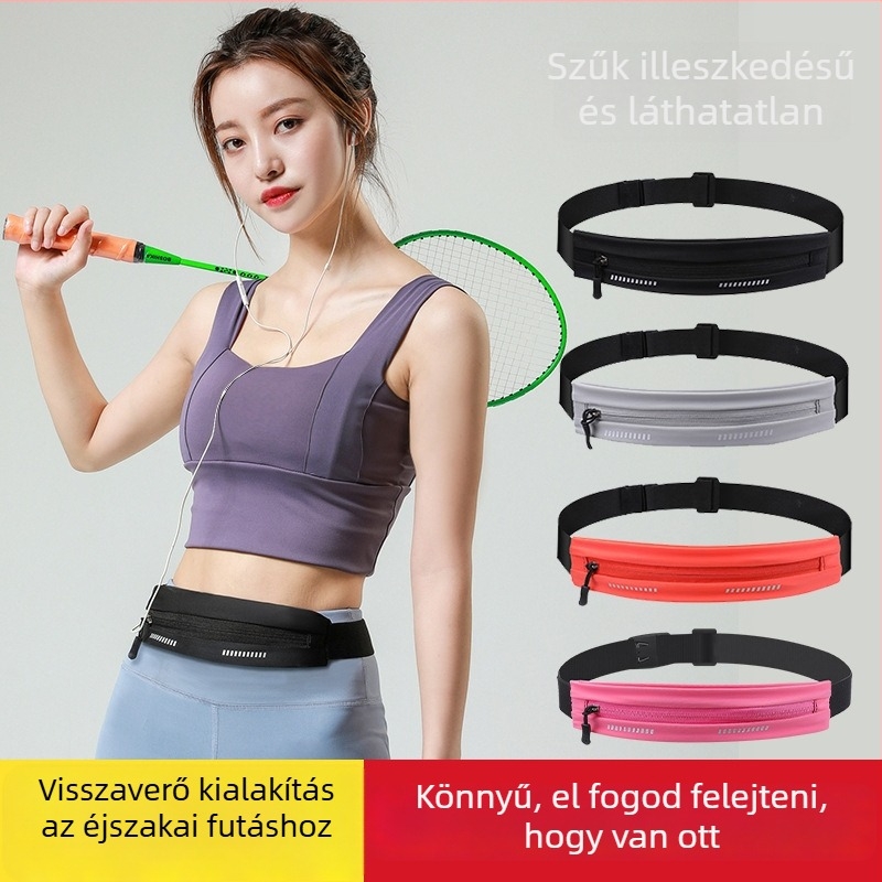 Uniszex sport derékpánt telefonhoz – ultra vékony, vízálló, lélegző, USB interfész, nejlon