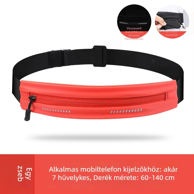 Uniszex sport derékpánt telefonhoz – ultra vékony, vízálló, lélegző, USB interfész, nejlon