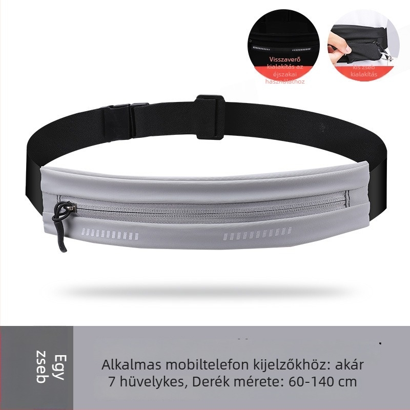 Uniszex sport derékpánt telefonhoz – ultra vékony, vízálló, lélegző, USB interfész, nejlon