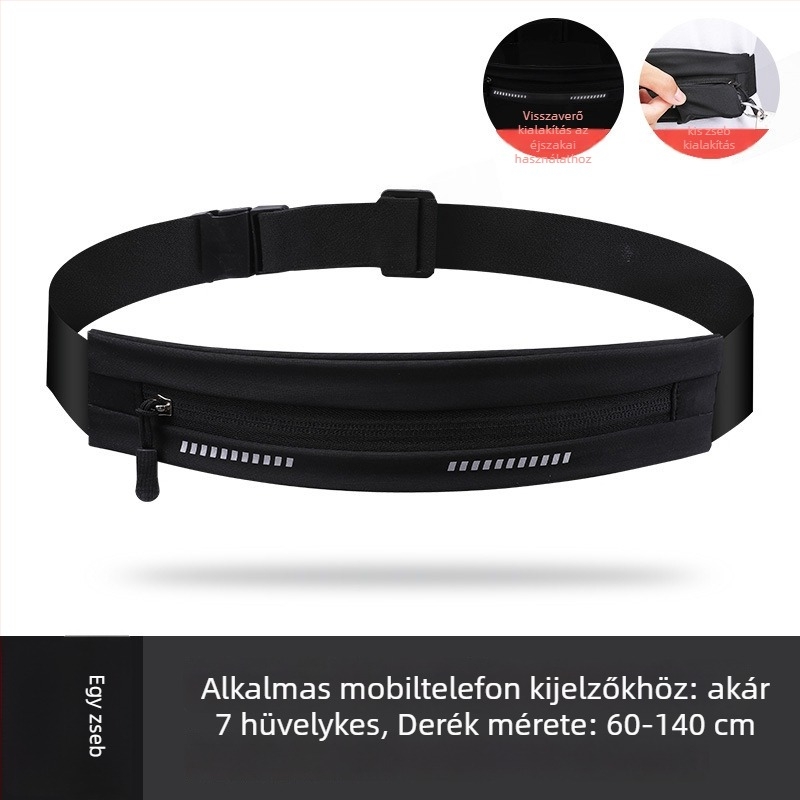 Uniszex sport derékpánt telefonhoz – ultra vékony, vízálló, lélegző, USB interfész, nejlon