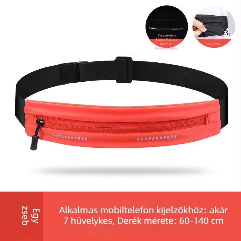 Uniszex sport derékpánt telefonhoz – ultra vékony, vízálló, lélegző, USB interfész, nejlon
