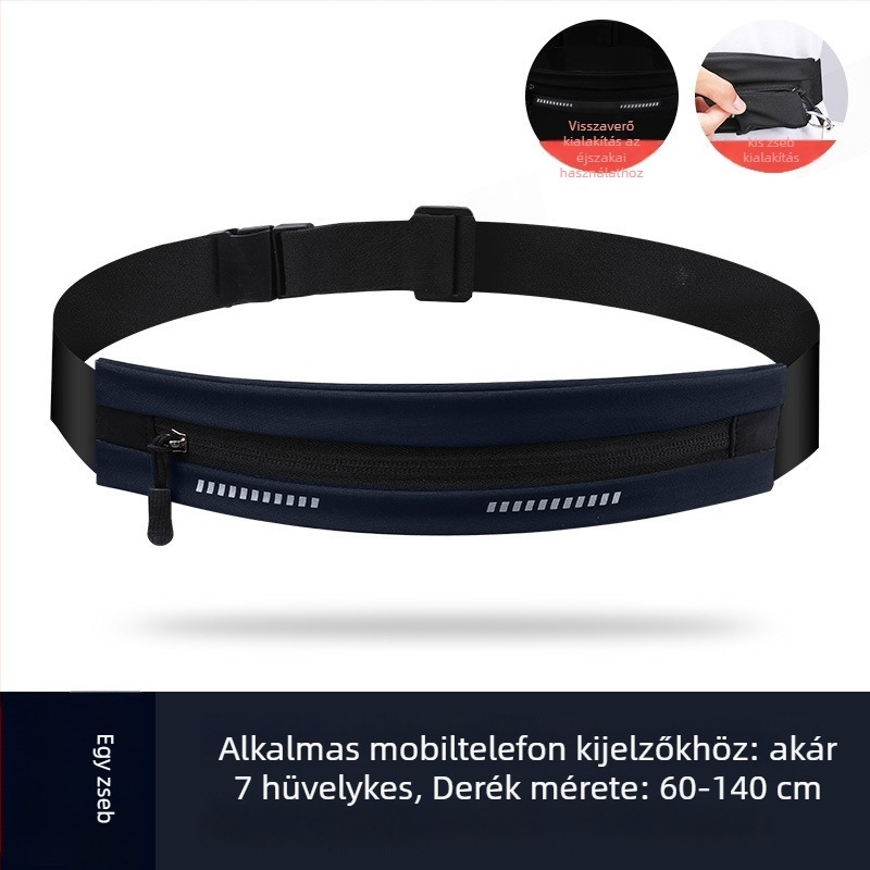 Uniszex sport derékpánt telefonhoz – ultra vékony, vízálló, lélegző, USB interfész, nejlon