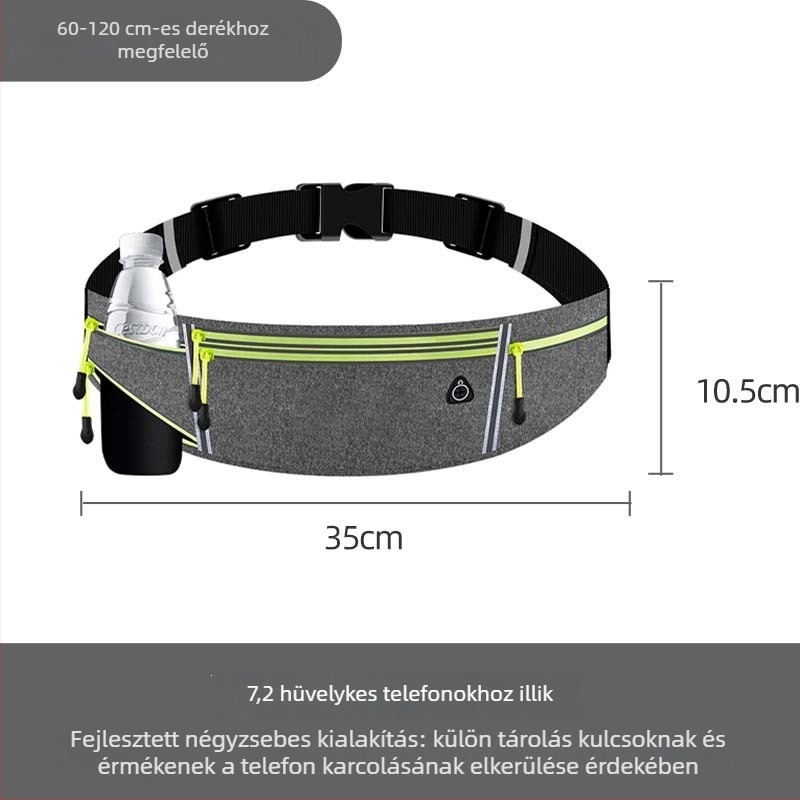 Sport deréktáska – lélegző PU anyag, könnyű, uniszex, palackzseb