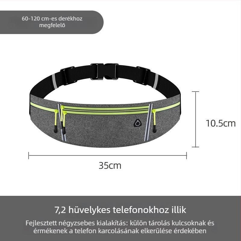 Sport deréktáska – lélegző PU anyag, könnyű, uniszex, palackzseb