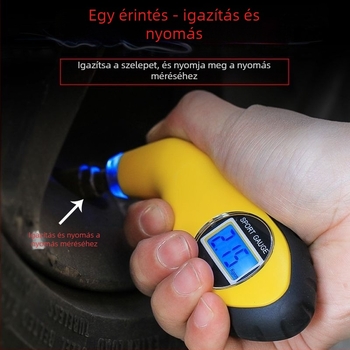 Nagy pontosságú digitális gumiabroncsnyomás-mérő és monitor, hordozható