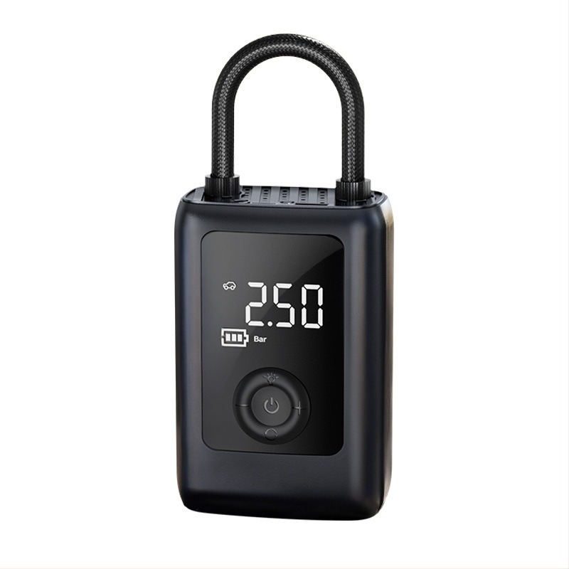 Buwei hordozható autógumi pumpa digitális nyomásmérővel, 12 V, újratölthető, 40 L/min, <80 W