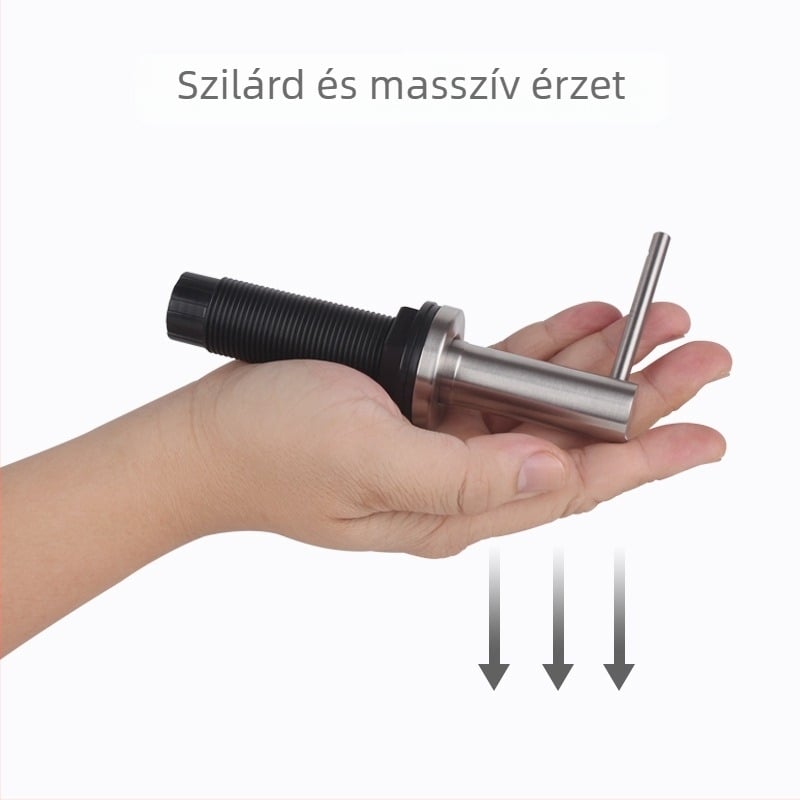 Rozsdamentes acélból készült konyhai mosogató adagoló, hosszabb nyomókarral