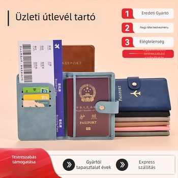 Kedeli PU bőr útlevél- és dokumentumtartó, betűminta, uniszex