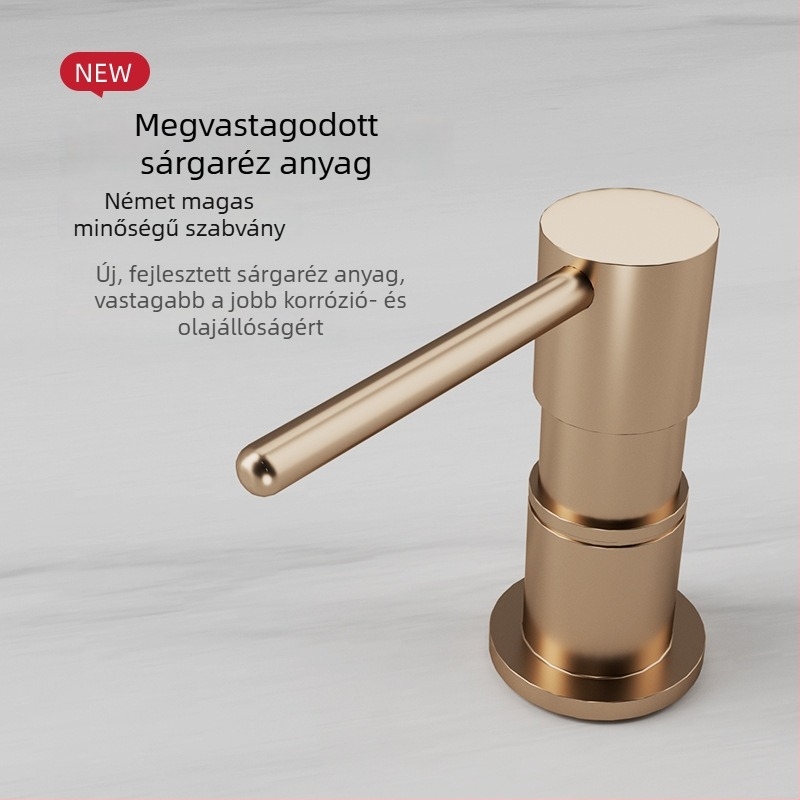 Konyhai mosogató szappanadagoló – kézi nyomás, rozsdamentes acél, permetezett felületkezelés, hosszabbító cső