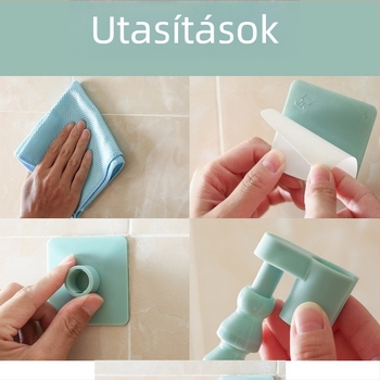 Fúrás nélküli univerzális, többfunkciós tartó fürdőszobához és zuhanyhoz, állítható tárolópolc, törölköző-szervező