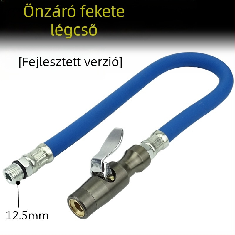 Gumiabroncs-nyomásmérő fúvócsővel és légpisztoly-kiegészítővel (Model 02)