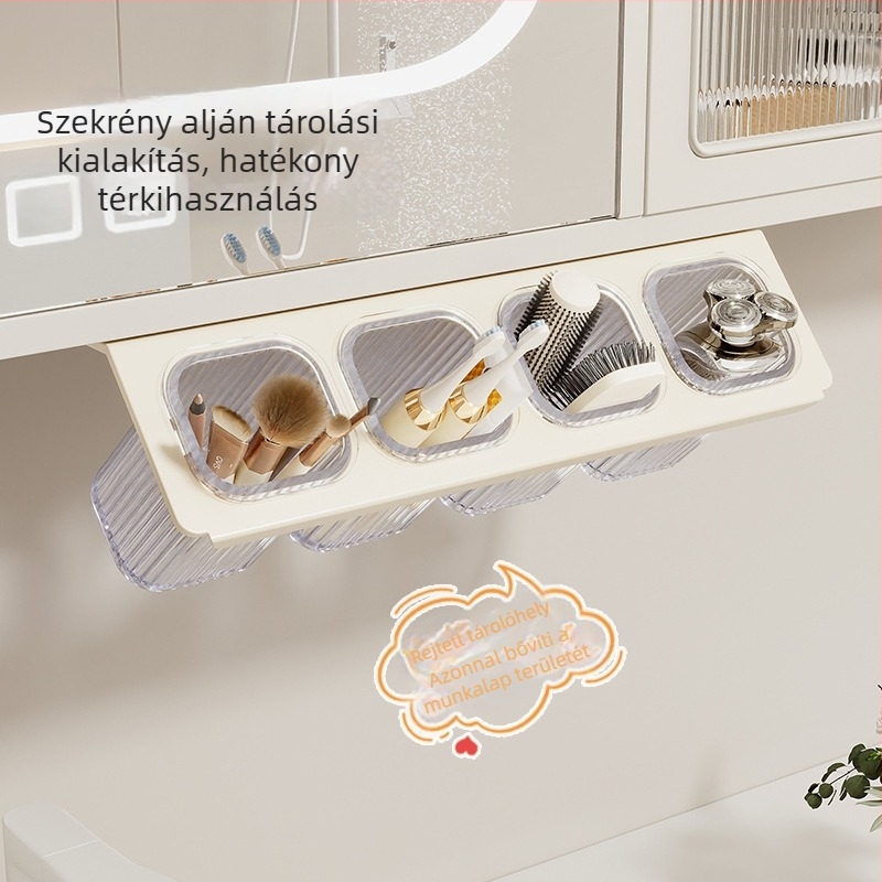 Falra szerelhető vécé tároló polc, alumínium ötvözet, modell 1225, teherbírás 10 kg, 1 polc, modern minimalista stílus