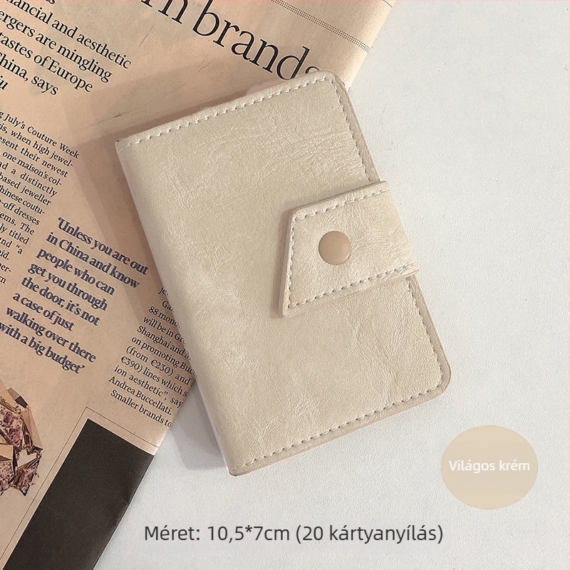 Női retro kártyatartó – kompakt, nagy kapacitású, több kártyahely, demagnetizáció elleni védelem, ultra vékony
