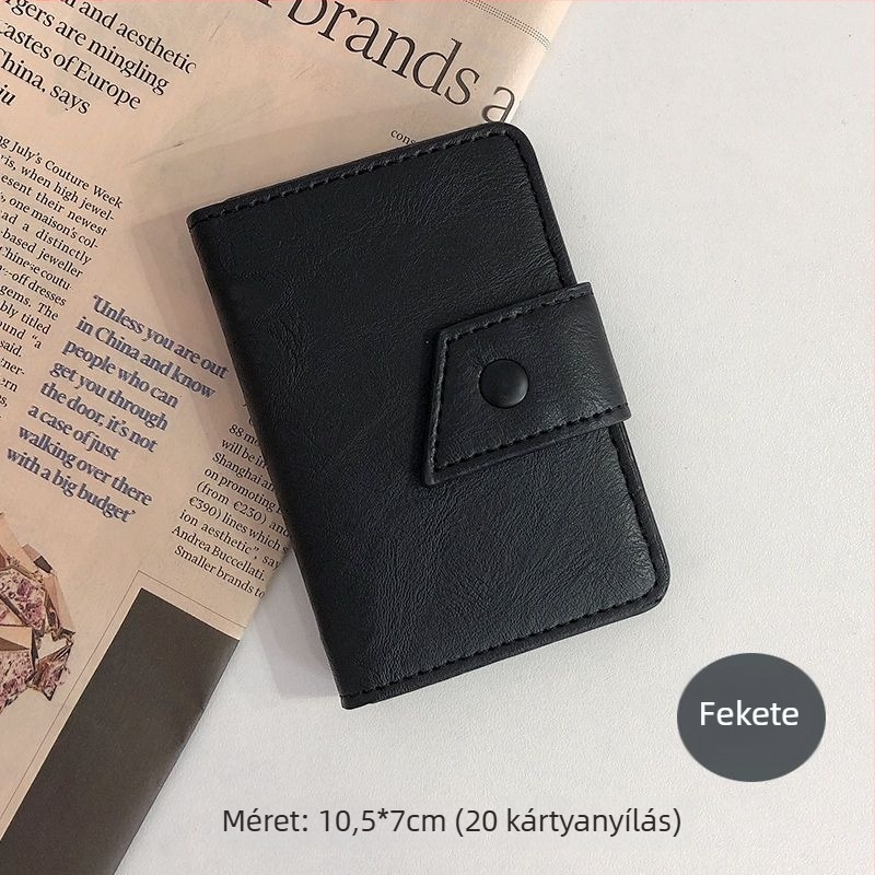 Női retro kártyatartó – kompakt, nagy kapacitású, több kártyahely, demagnetizáció elleni védelem, ultra vékony