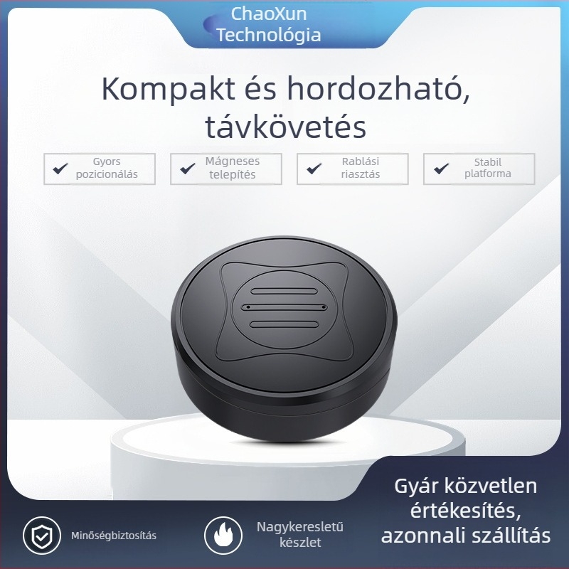 GF10 autós GPS nyomkövető — kompakt és hordozható, TF-kártya támogatás, GPS pontosság 1–50 m, 72 h akkumulátor, mindennapos vízállóság, USB táplálás
