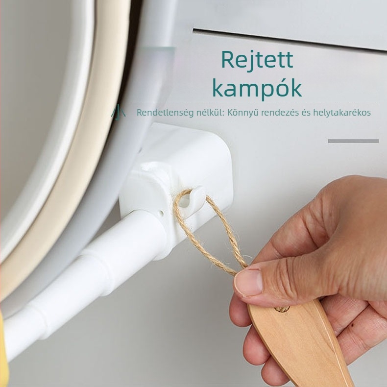 Fali mosdó tároló – szívó rögzítés, fúrás nélkül, műanyag, 1 szint, fürdőszoba