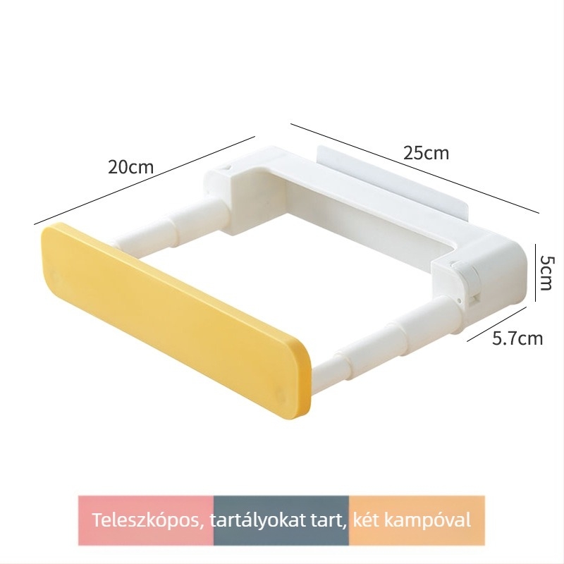 Fali mosdó tároló – szívó rögzítés, fúrás nélkül, műanyag, 1 szint, fürdőszoba