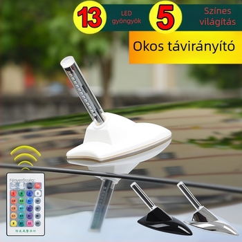 Autóantenna cápauszony formában LED riasztófénnyel, ragasztós telepítés, 12V, 0,1A, élettartam 50 000 óra