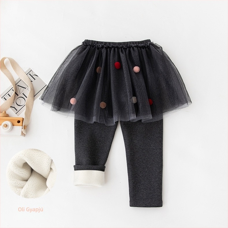 Lányoknak készült fleece-béléses termikus nadrág, középmagas derekú, elasztikus öv, 95% pamut, puha felület