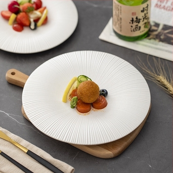 Chenqi porcelán kerek tányér, modern minimalist stílus, mikróhullámú sütőben használható, egyszínű