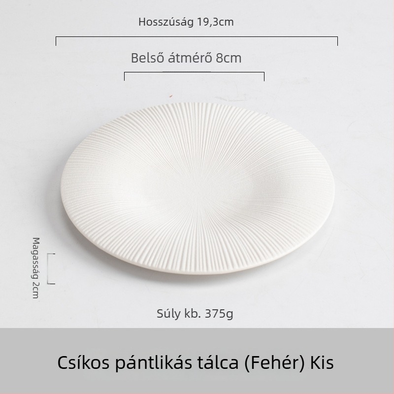 Chenqi porcelán kerek tányér, modern minimalist stílus, mikróhullámú sütőben használható, egyszínű
