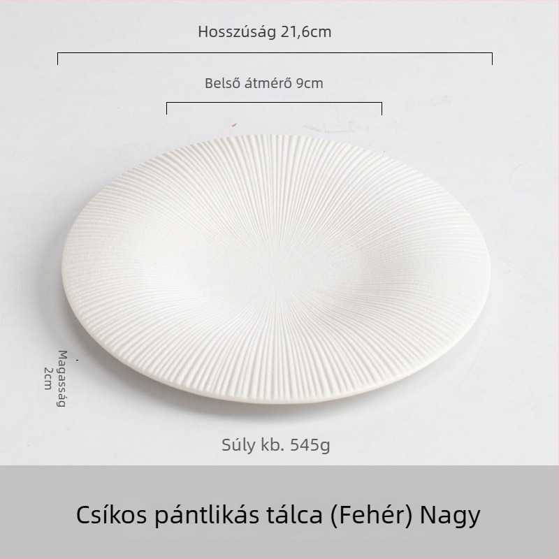 Chenqi porcelán kerek tányér, modern minimalist stílus, mikróhullámú sütőben használható, egyszínű