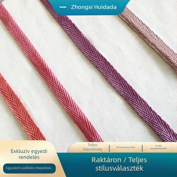 Pamut szövött varró- és összefogó szalag ruházathoz – herringbone mintázat, 100% pamut