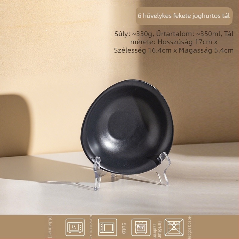 Kerámiás desszerttálak, 17–18 cm, szabálytalan alak, egyszínű, modern minimalista stílusú asztali edények, reggelire zabpehellyel, joghurttal és gyümölcssalátával