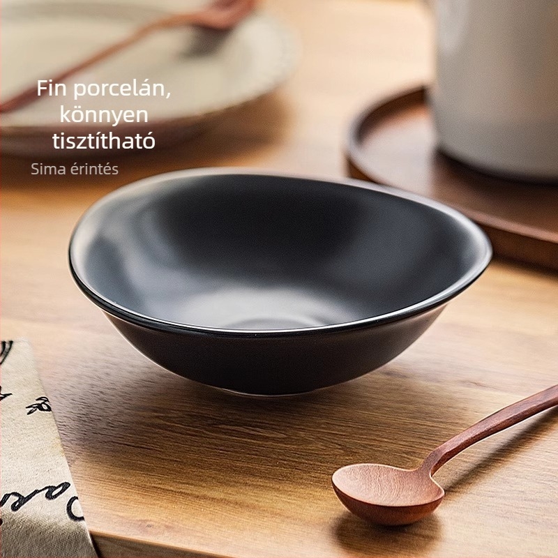 Kerámiás desszerttál, szabálytalan formájú, modern minimalist stílus, mikrohullámú sütőben használható, testreszabható, gyümölcssaláta, reggeli, joghurt