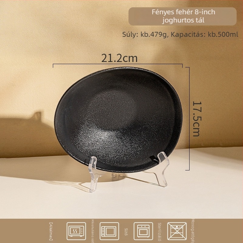 Kerámiás desszerttál, szabálytalan formájú, modern minimalist stílus, mikrohullámú sütőben használható, testreszabható, gyümölcssaláta, reggeli, joghurt