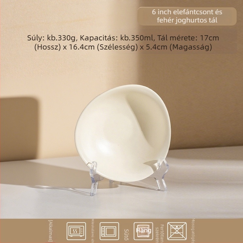 Kerámiás desszerttál, szabálytalan formájú, modern minimalist stílus, mikrohullámú sütőben használható, testreszabható, gyümölcssaláta, reggeli, joghurt