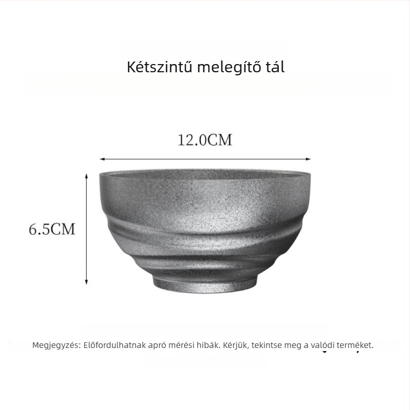 Rozsdamentes acélból készült tál, retró ipari stílus, kör alakú, logó nyomtatás
