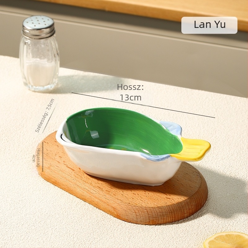 Kerámia Mártogató Tál - Egyedi forma, Rajzfilm mintázat, Aranyos stílus, Mikrohullámú sütőben használható