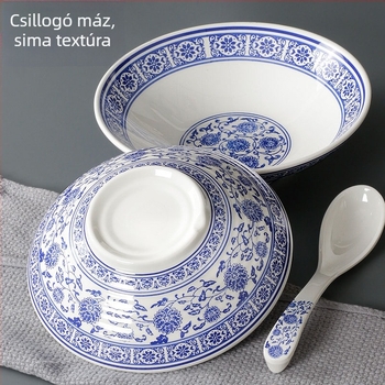 Melamin levesestál virágmintával, kör alakú, mikrosütőben nem használható, logónyomtatás és testreszabási lehetőség