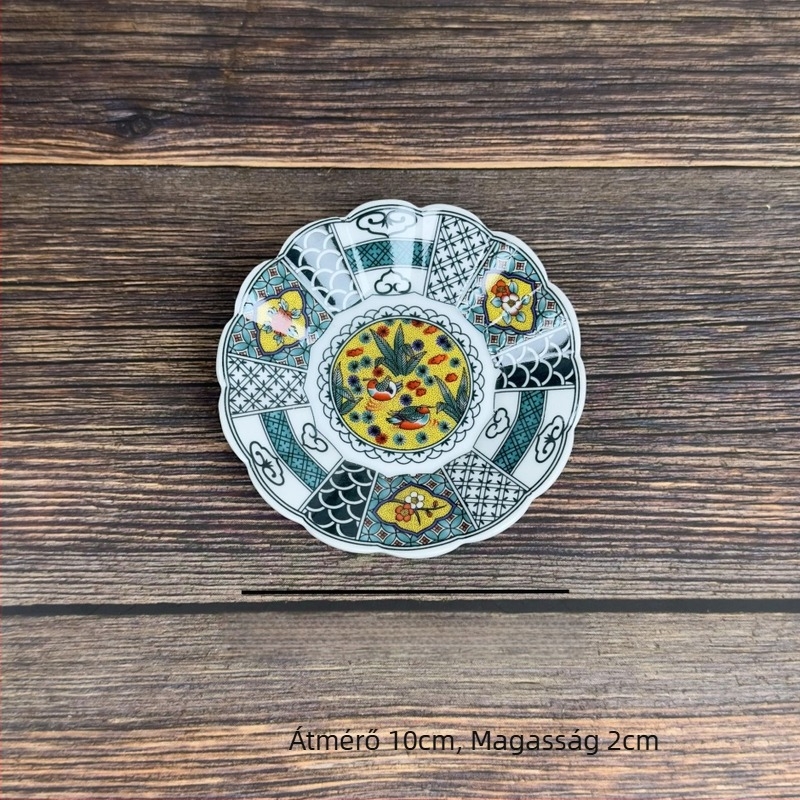 Porcelán japán stílusú tál fűszerek és szószok számára, kerek alakú, mikrohullámú sütőbiztos, sashimihez ideális, ajándék logó testreszabásával