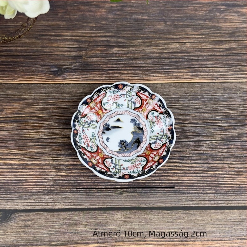 Porcelán japán stílusú tál fűszerek és szószok számára, kerek alakú, mikrohullámú sütőbiztos, sashimihez ideális, ajándék logó testreszabásával