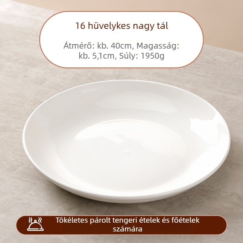 Porcelán kerek tál, aláglazúrozott felület, modern minimalista stílus, mikrohullámú sütőben használható, logó nyomtatás és testreszabás elérhető
