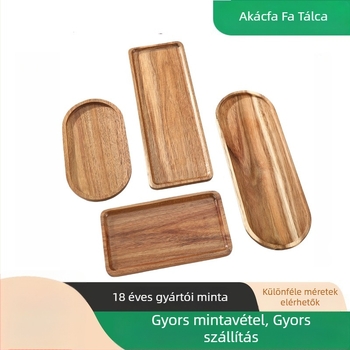 Akáciafa etető tálca, négyszögletes, egyszínű, modern minimalista stílus, testreszabható