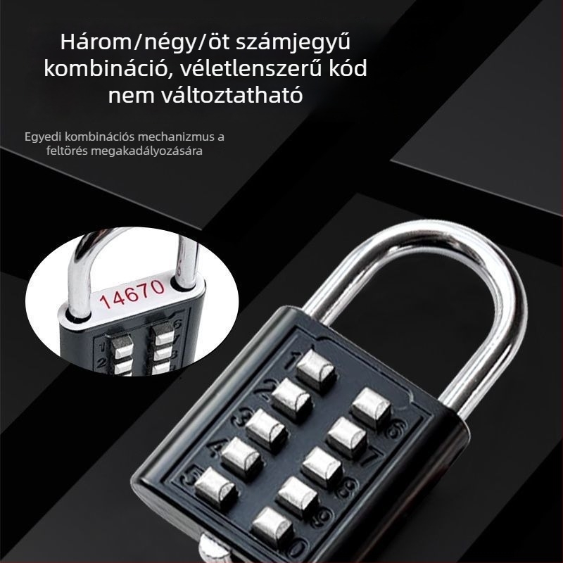 Kódzár, kis méretű zár poggyászhoz, szekrényekhez, kollégiumi fiókokhoz és hátizsákokhoz