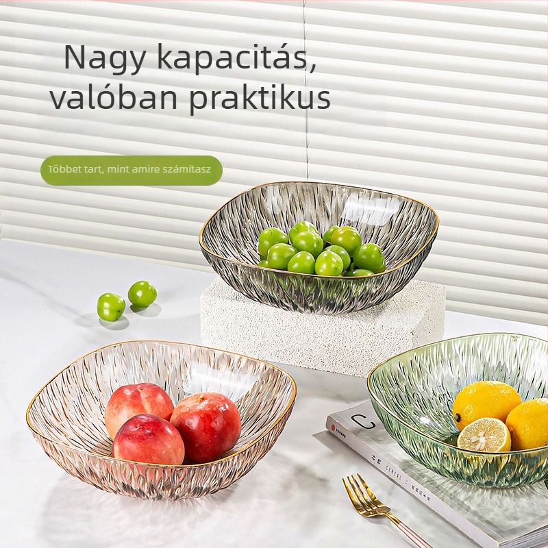 Műanyag gyümölcstál modern minimalista stílusban, egyszínű felülettel, 2024-es bevezetés