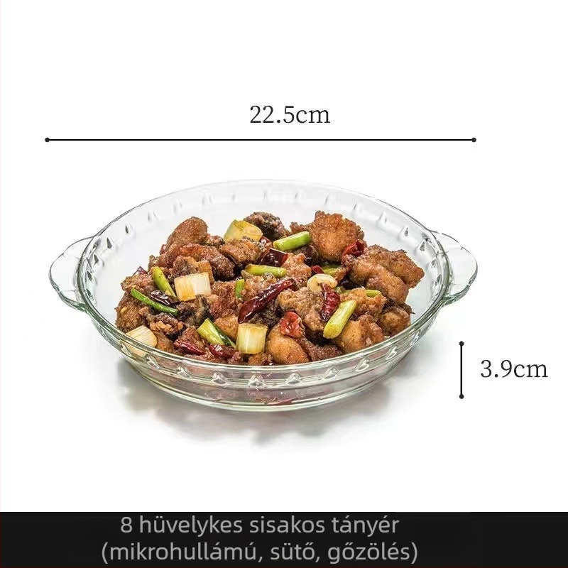 Kör alakú, hőálló boroszilikát üveglap mikrohullámú sütőhöz, logónyomás és testreszabás lehetőségével