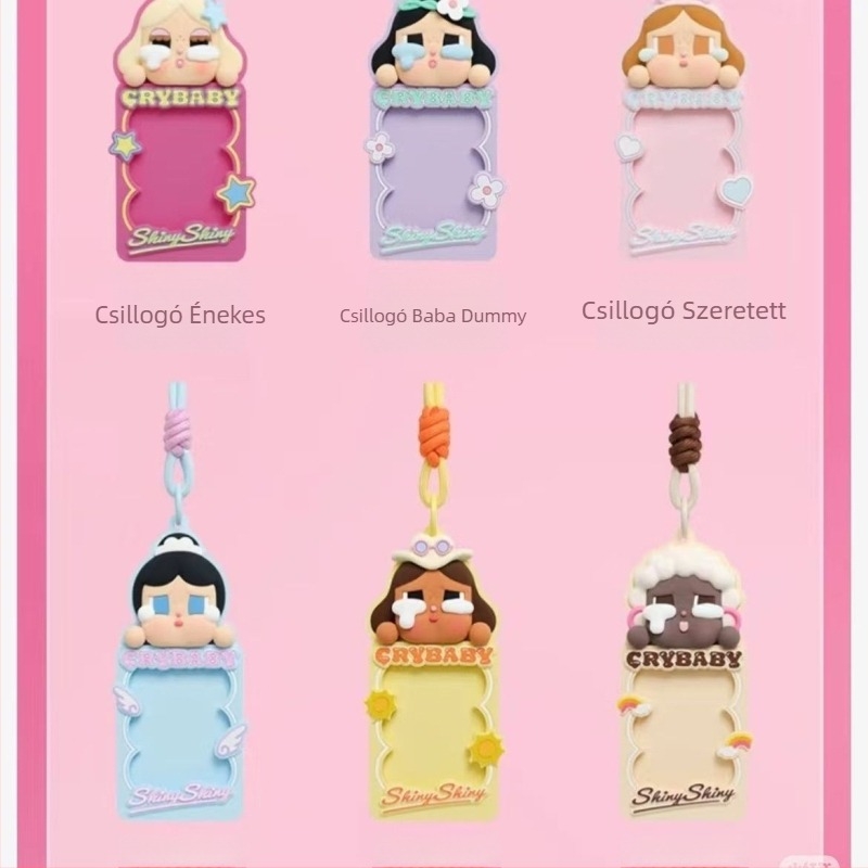 Campus- és diákkártyatartó Bubble Mart Crybaby dizájnnal | Szilikonból készült kártyatartó, ütésálló, egyben formájú, japán-koreai stílus