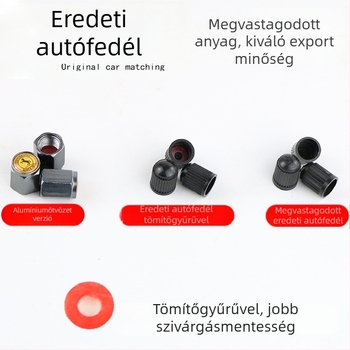 Műanyag szelepsapka gumiabroncs szelephez, tömítőgyűrűvel, vastagított kivitel, univerzális autókhoz, motorkerékpárokhoz és elektromos járművekhez