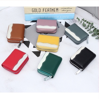 Valódi bőrből készült kártyatartó, első réteg tehénbőrből, rövid stílus, 18 kártyahellyel, uniszex