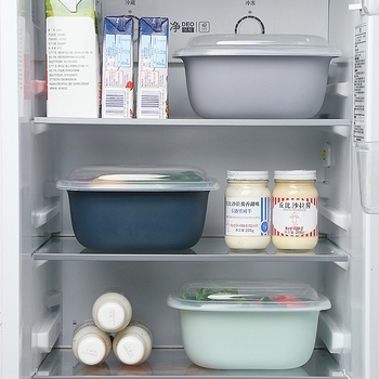 Kétszintes szárító kosár gyümölcs és zöldség számára – négyszögletes műanyag tárolókosár fedővel (Model 1091A)