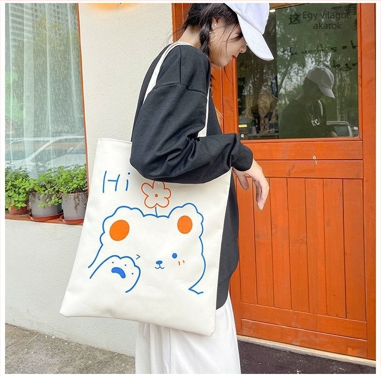 Manwen Tote táska Oxford anyagból, függőleges négyzetes forma, cipzáras nyitás