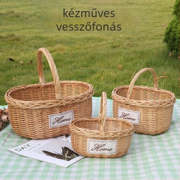 Oval tárolókosár rattan fonásból, Márka: Jiahe craftsmanship, Eredet: Linyi, Stílus: modern minimalista