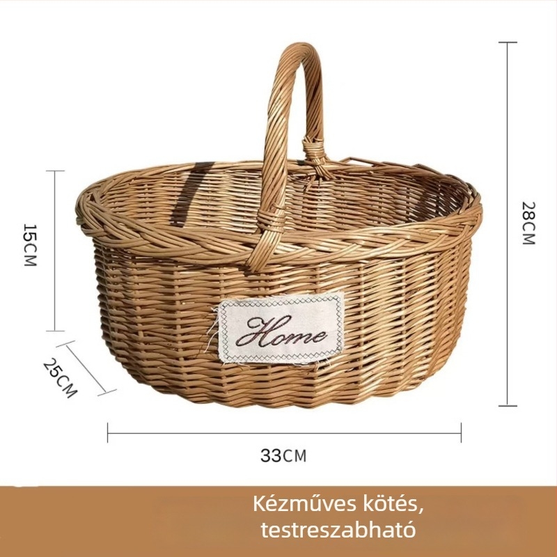 Oval tárolókosár rattan fonásból, Márka: Jiahe craftsmanship, Eredet: Linyi, Stílus: modern minimalista