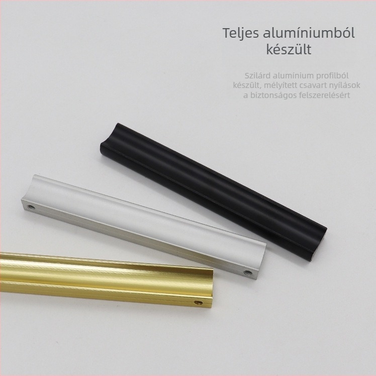 Alumínium ötvözet ruhásszekrény ajtó fogantyú, modern minimalist dizájn, hosszú szalag alakú fogantyú, ajtókhoz, szekrényekhez és fiókokhoz